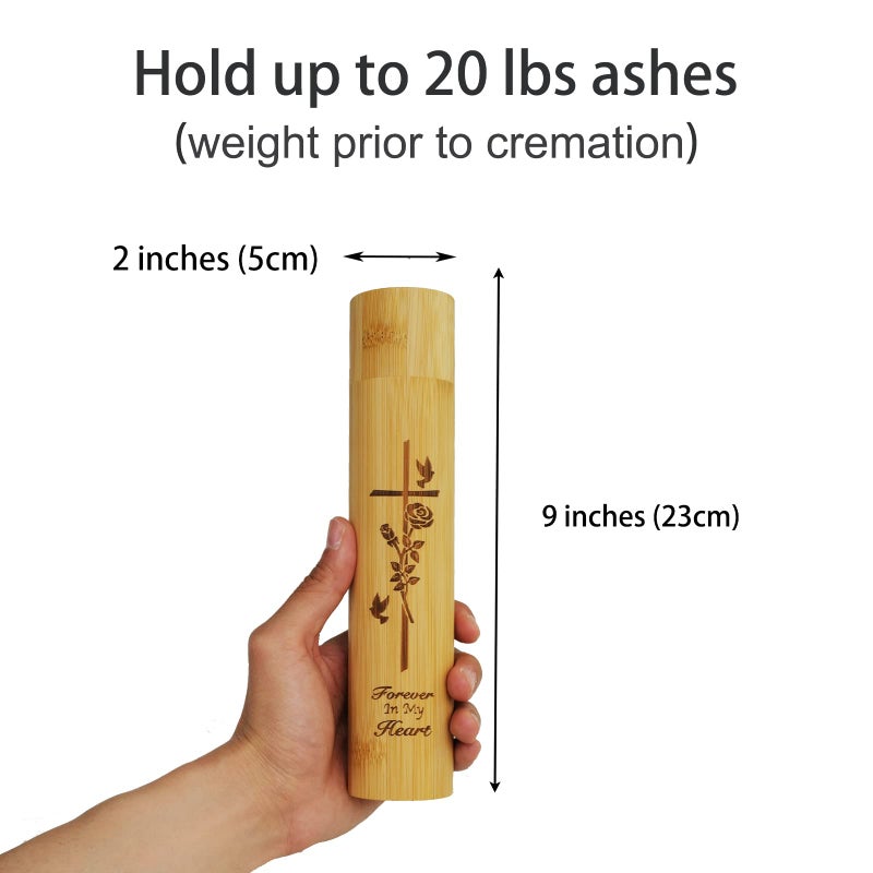 AODIYA Set of 4 Small Bamboo Scattering Urn Tube for Human Ashes, ECO Friendly Bamboo Spreading Cremation Tube Urn for Human Pet Ashes(Pigeon Rose) - Image 2